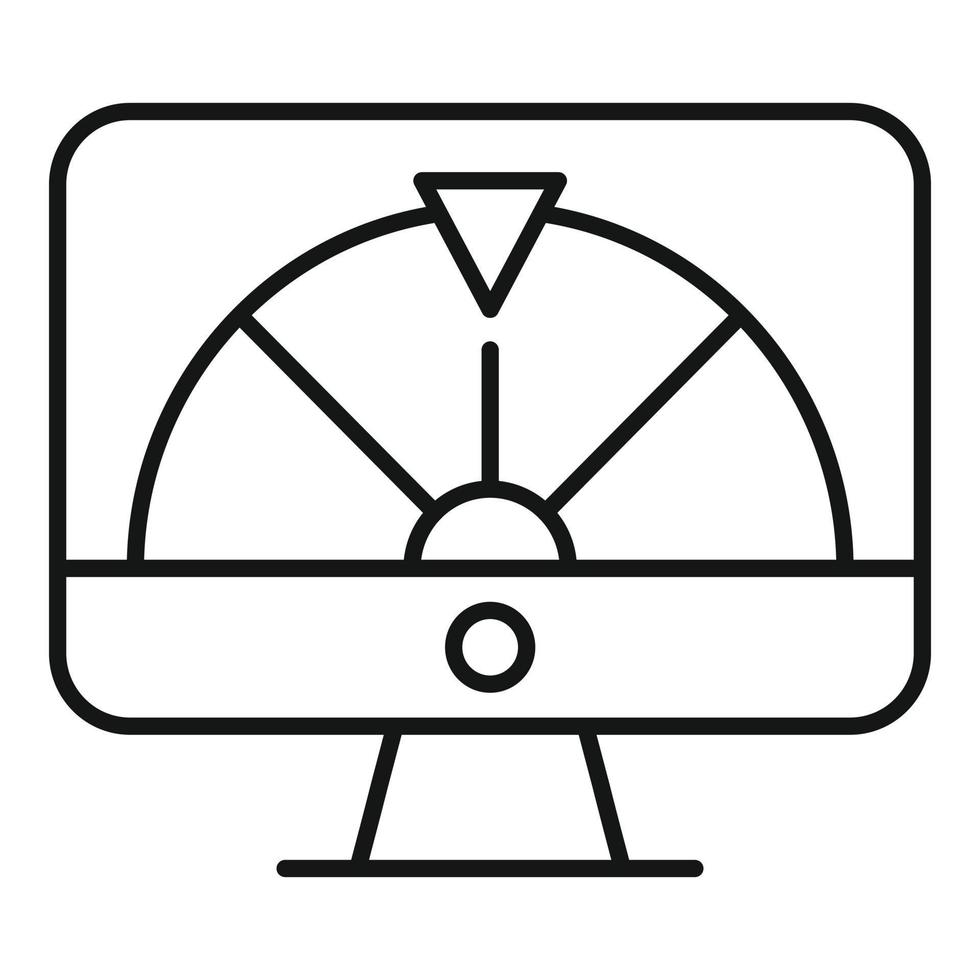 vecteur de contour d'icône de roue chanceuse en ligne. jeu de fortune spin