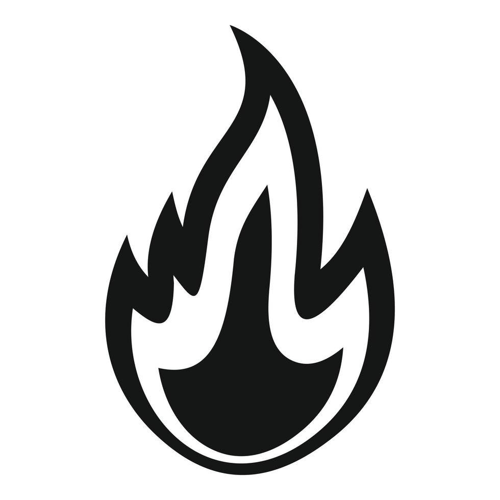 icône d'énergie de flamme de feu, style simple vecteur