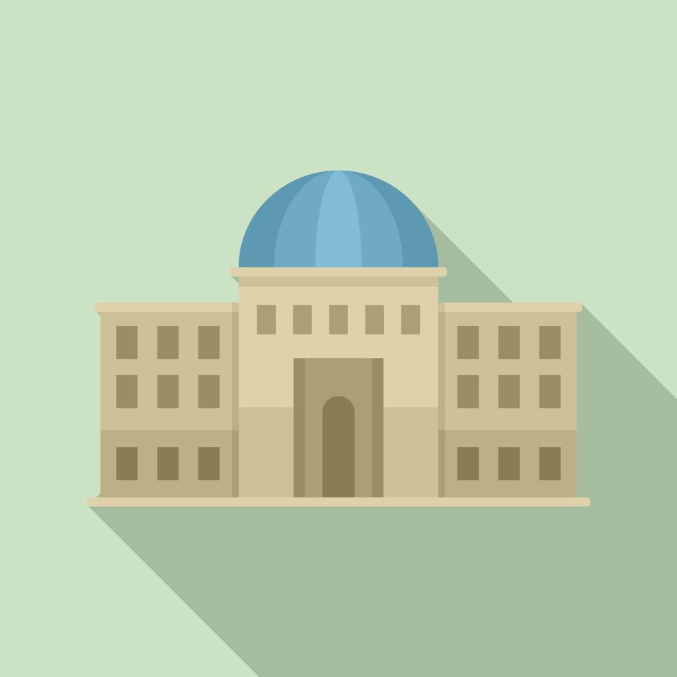 icône du parlement du palais, style plat vecteur