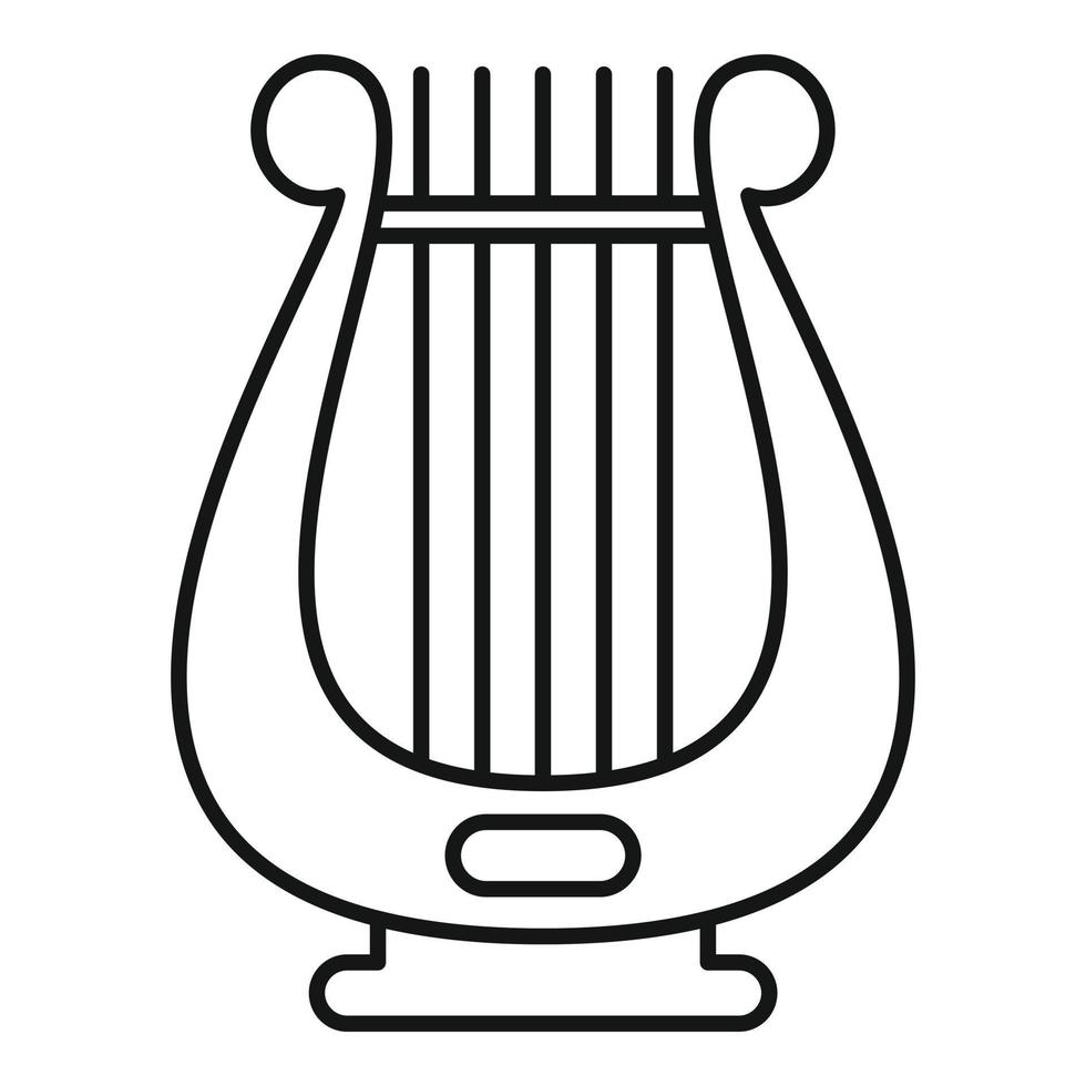 vecteur de contour d'icône de harpe. lyre irlandaise