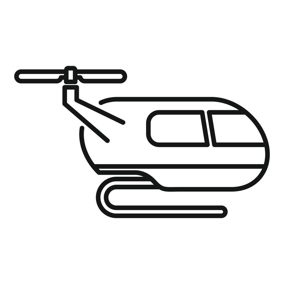 icône de taxi aérien d'hiver, style de contour vecteur