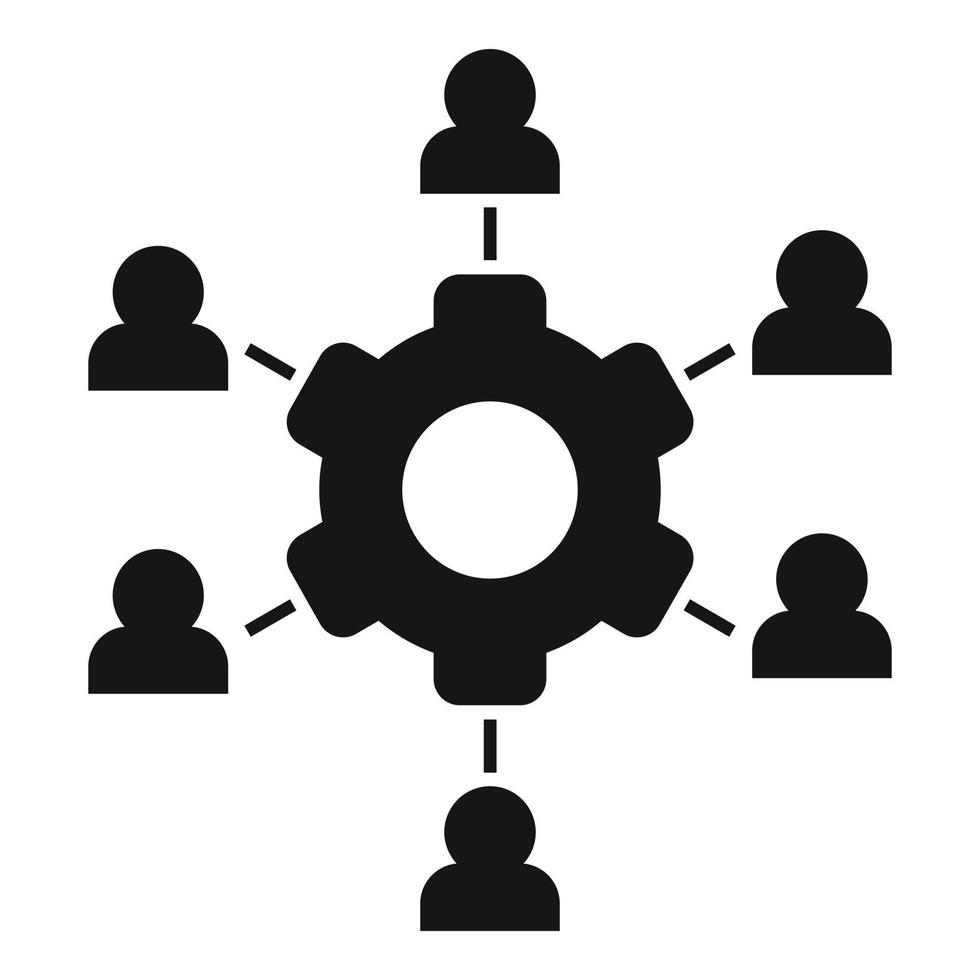 sous-traiter l'icône de membre d'engrenage, style simple vecteur