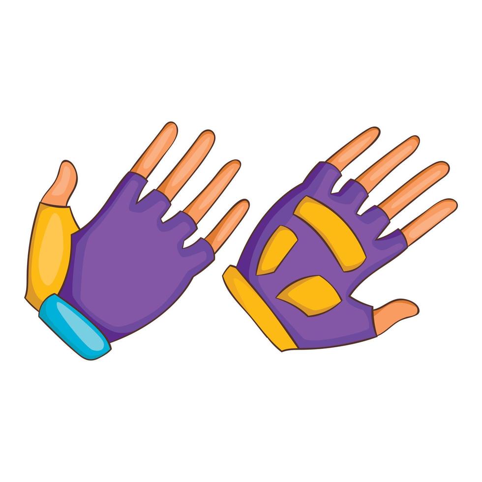 icône de gants de vélo, style cartoon vecteur