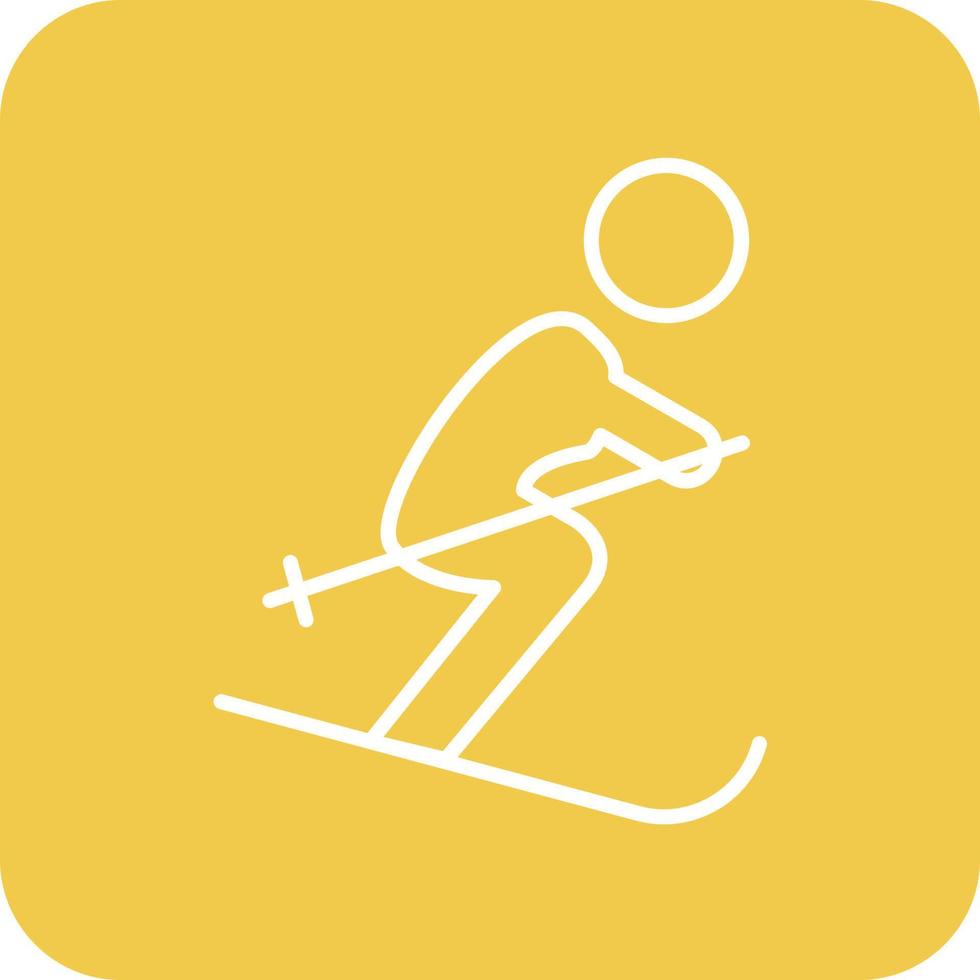icônes de fond de coin rond de ligne de ski vecteur