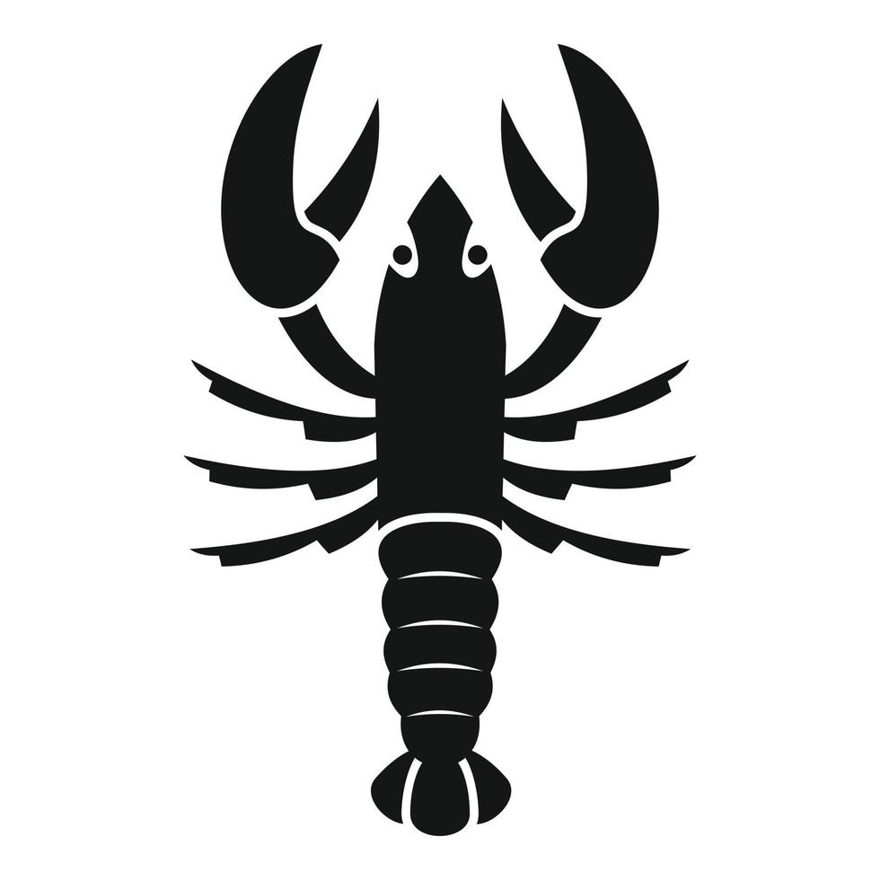 icône de homard de dîner, style simple vecteur
