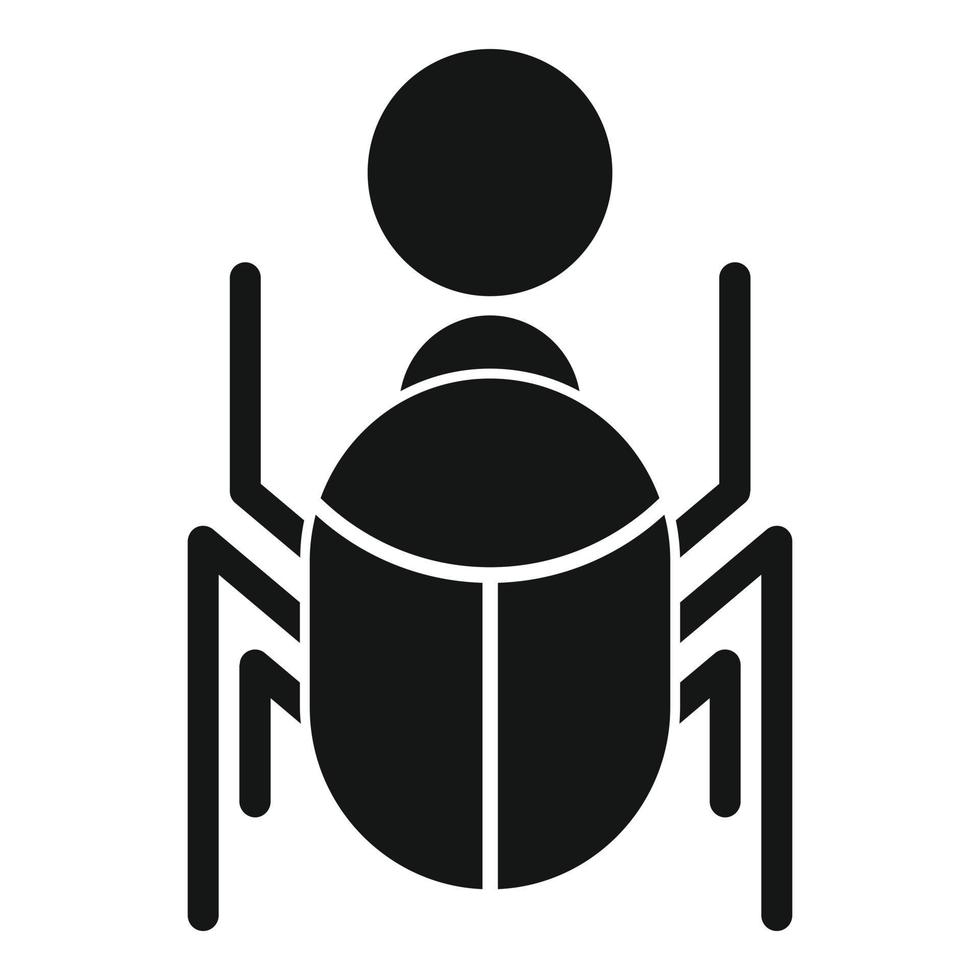 icône de scarabée pharaon, style simple vecteur