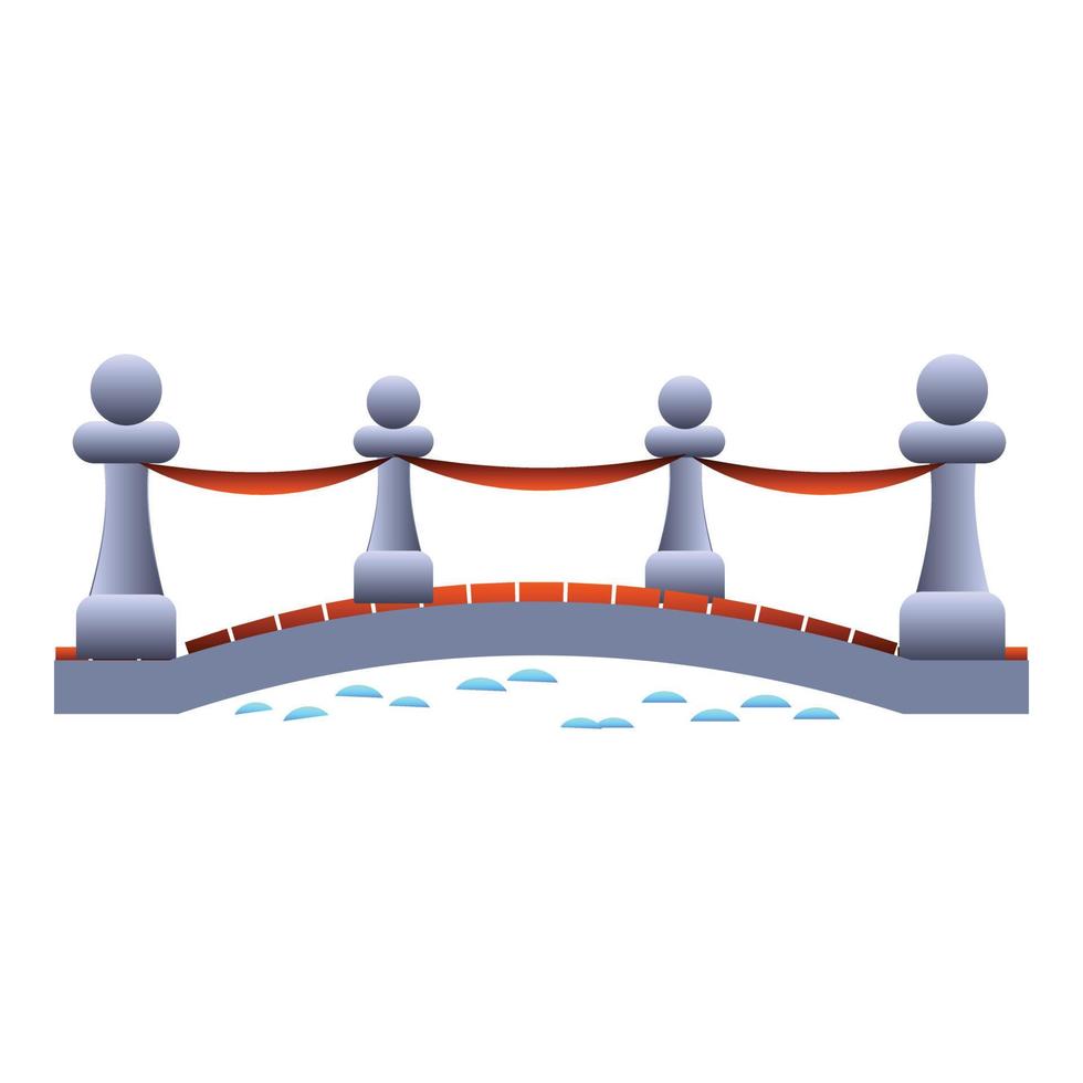 icône de pont de pilier, style cartoon vecteur