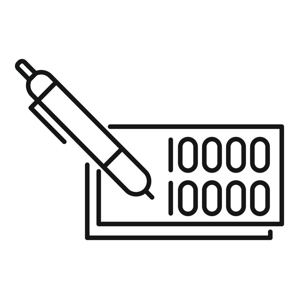 vecteur de contour d'icône de billet de loto de stylo. loterie bingo