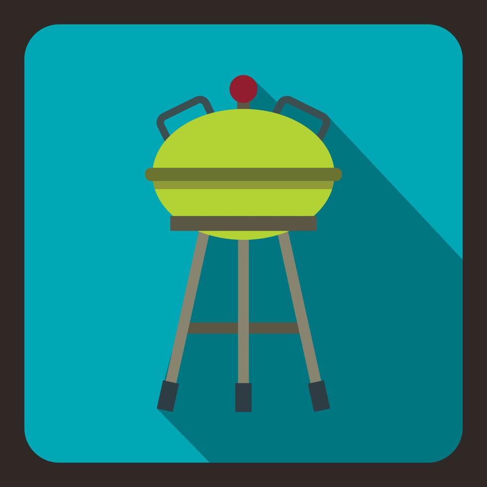 icône de barbecue, style plat vecteur