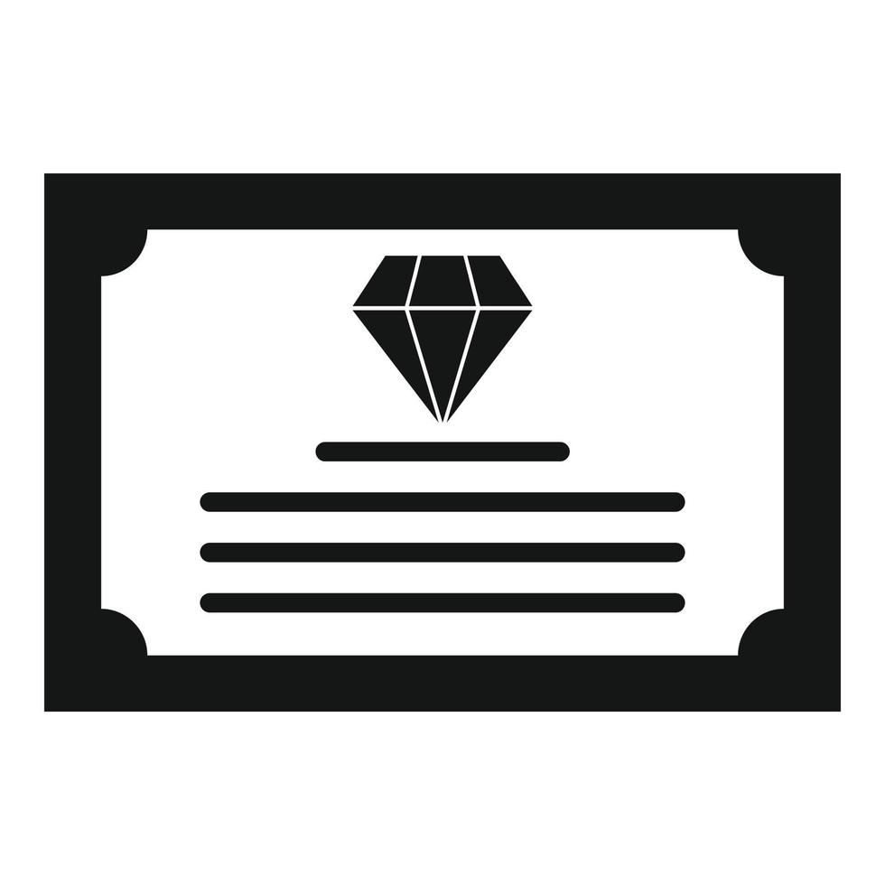 icône de diamant de boîte, style simple vecteur