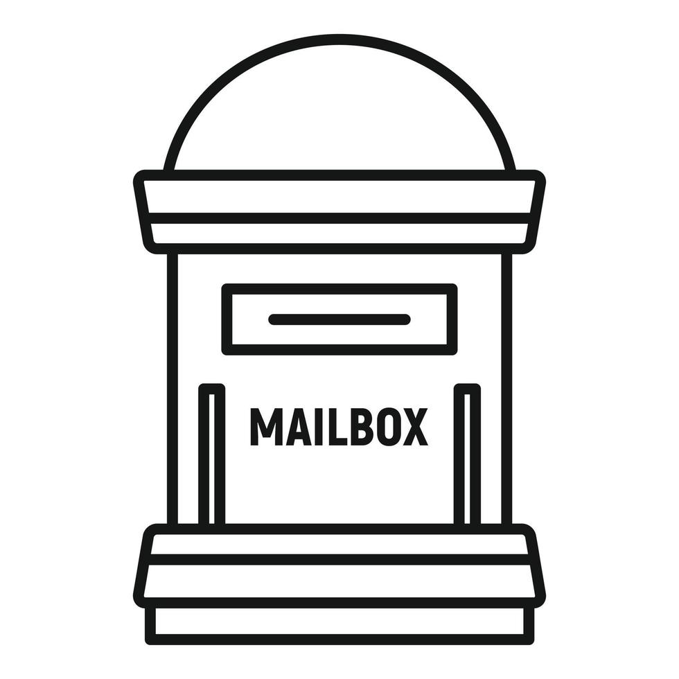 icône de boîte aux lettres de bureau, style de contour vecteur