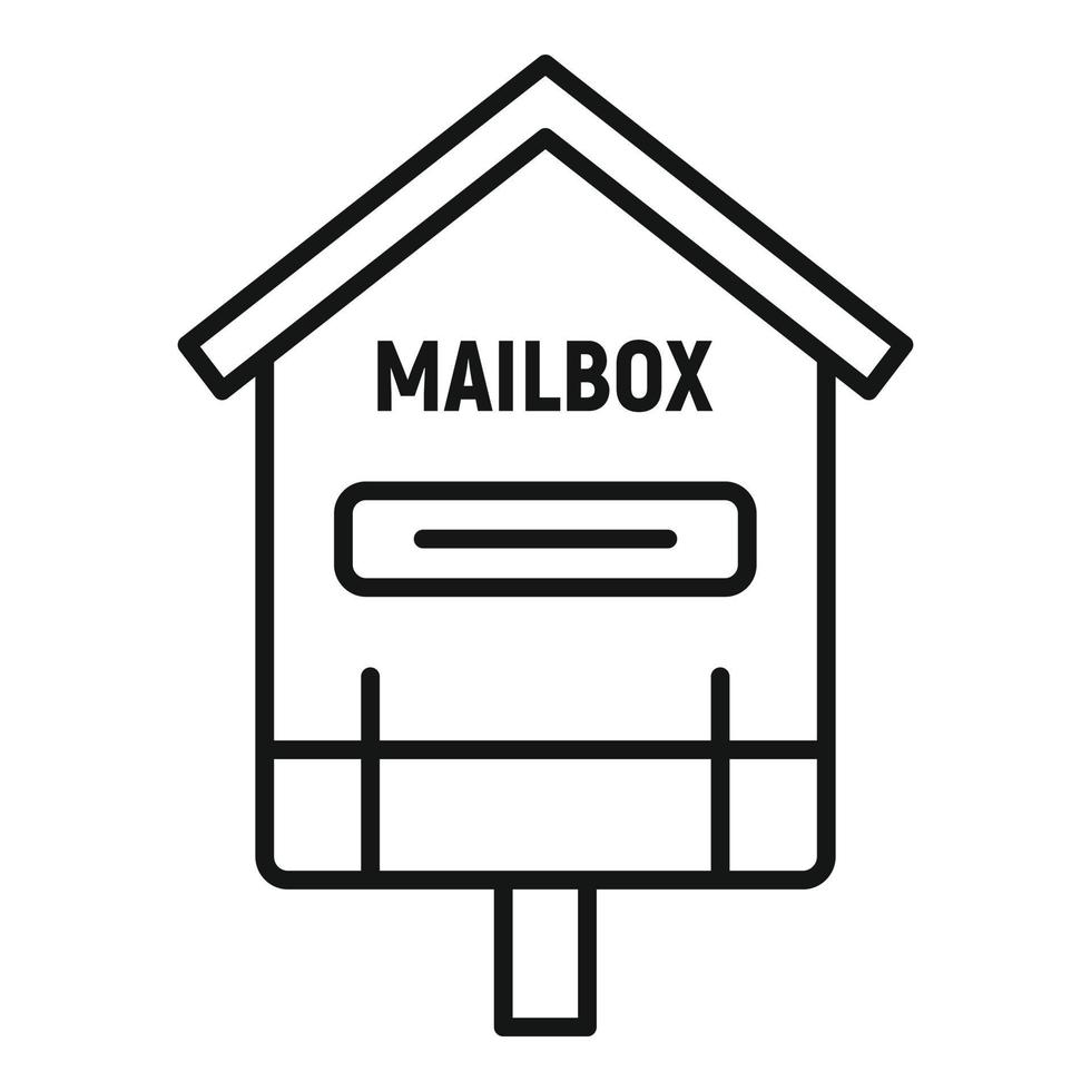 icône de boîte aux lettres de service, style de contour vecteur