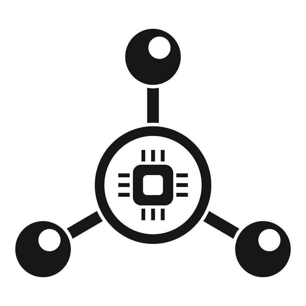 icône de molécule de nanotechnologie, style simple vecteur