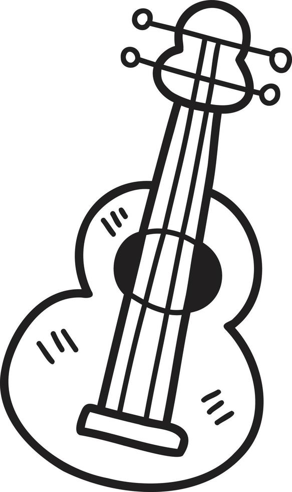 illustration de guitare acoustique dessinée à la main vecteur