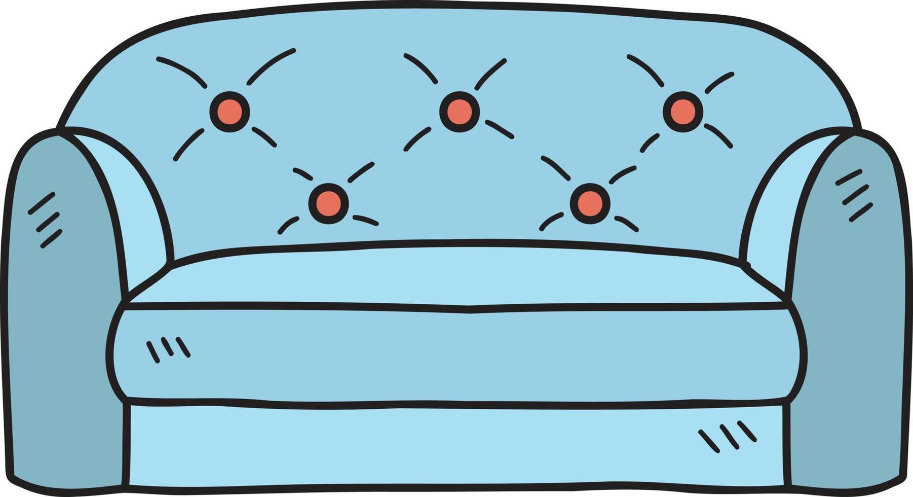 illustration de canapé ou canapé dessiné à la main vecteur