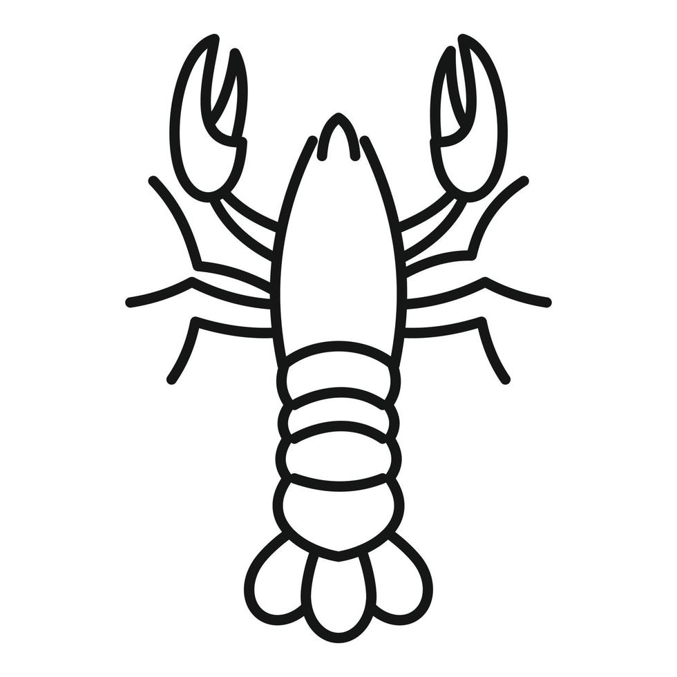 icône de homard sain, style de contour vecteur