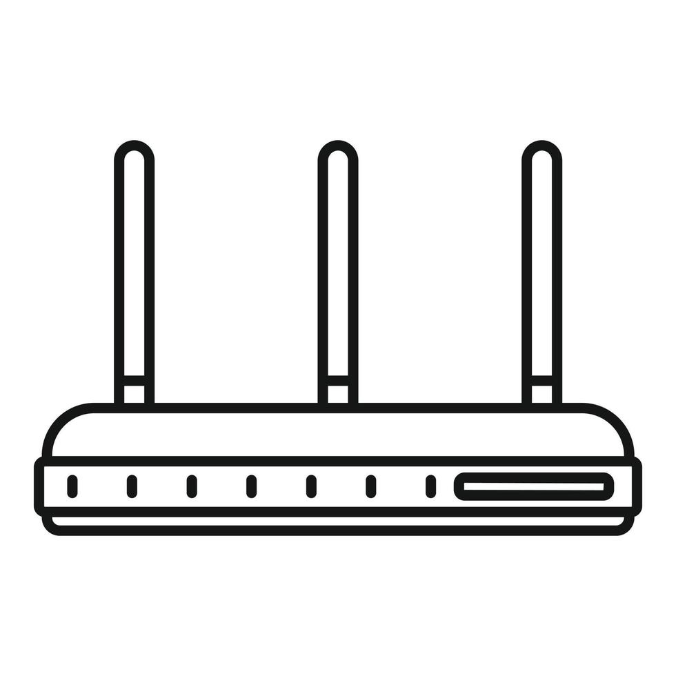 icône de routeur à trois antennes, style de contour vecteur