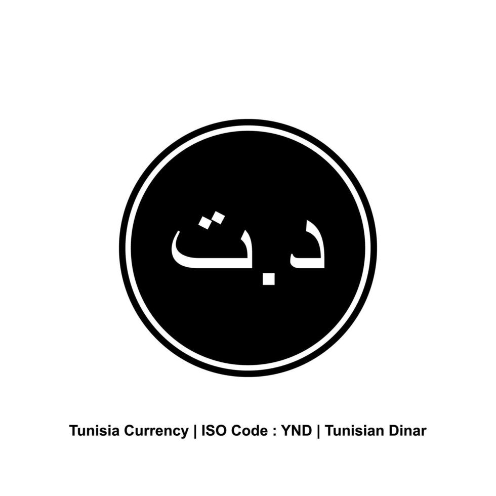 symbole d'icône de devise tunisienne, dinar tunisien, signe tnd. illustration vectorielle vecteur