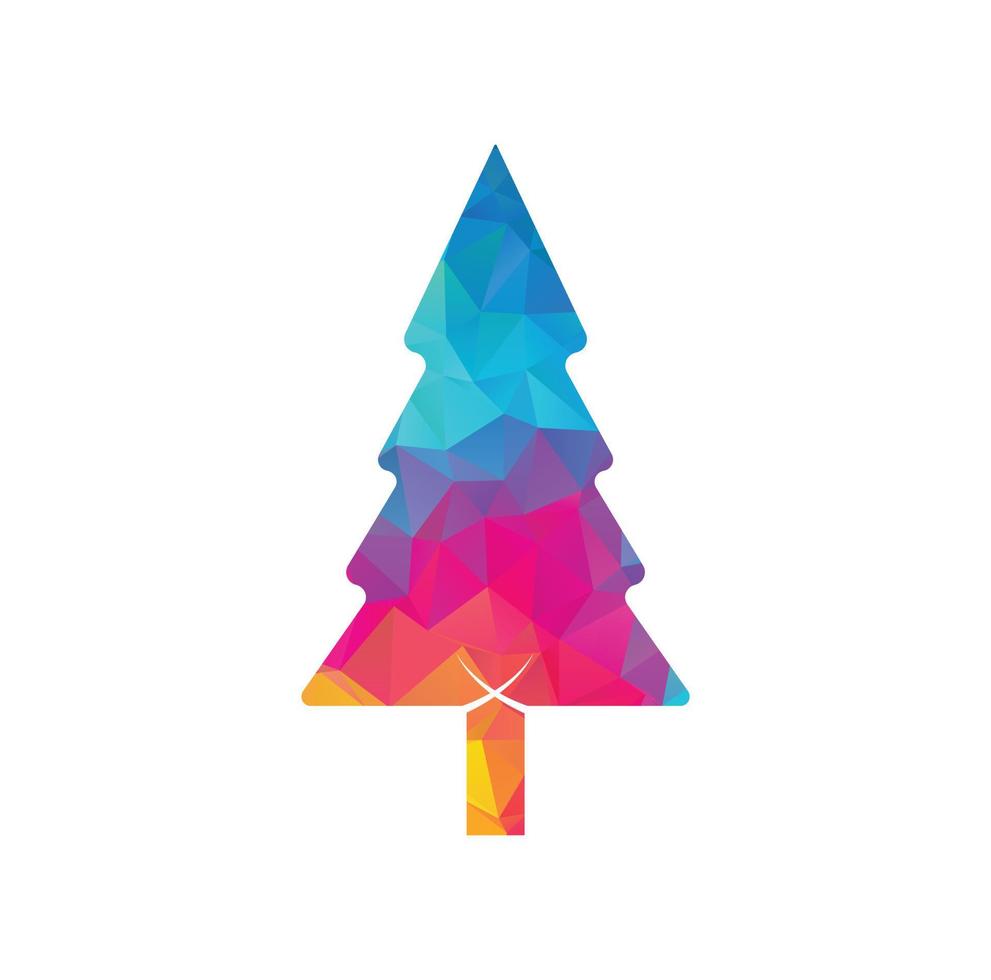 modèle vectoriel de conception de logo d'arbre de pins.
