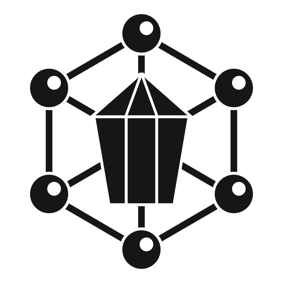 icône de structure de nanotechnologie, style simple vecteur