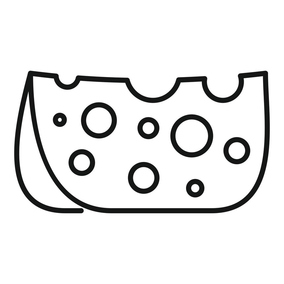 icône de petit-déjeuner au fromage, style de contour vecteur