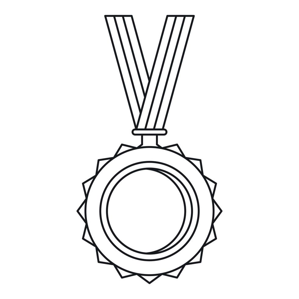 icône de médaille, style de contour vecteur