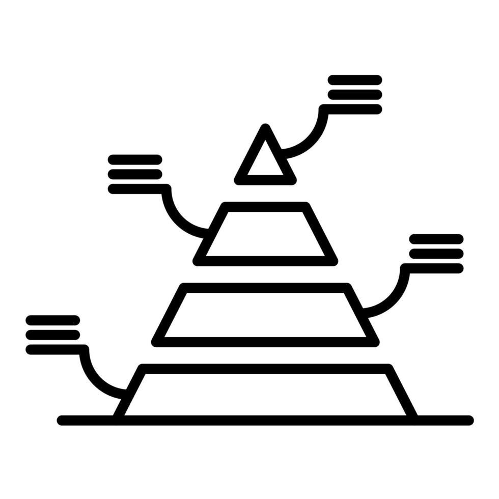 icône de ligne pyramidale de base vecteur