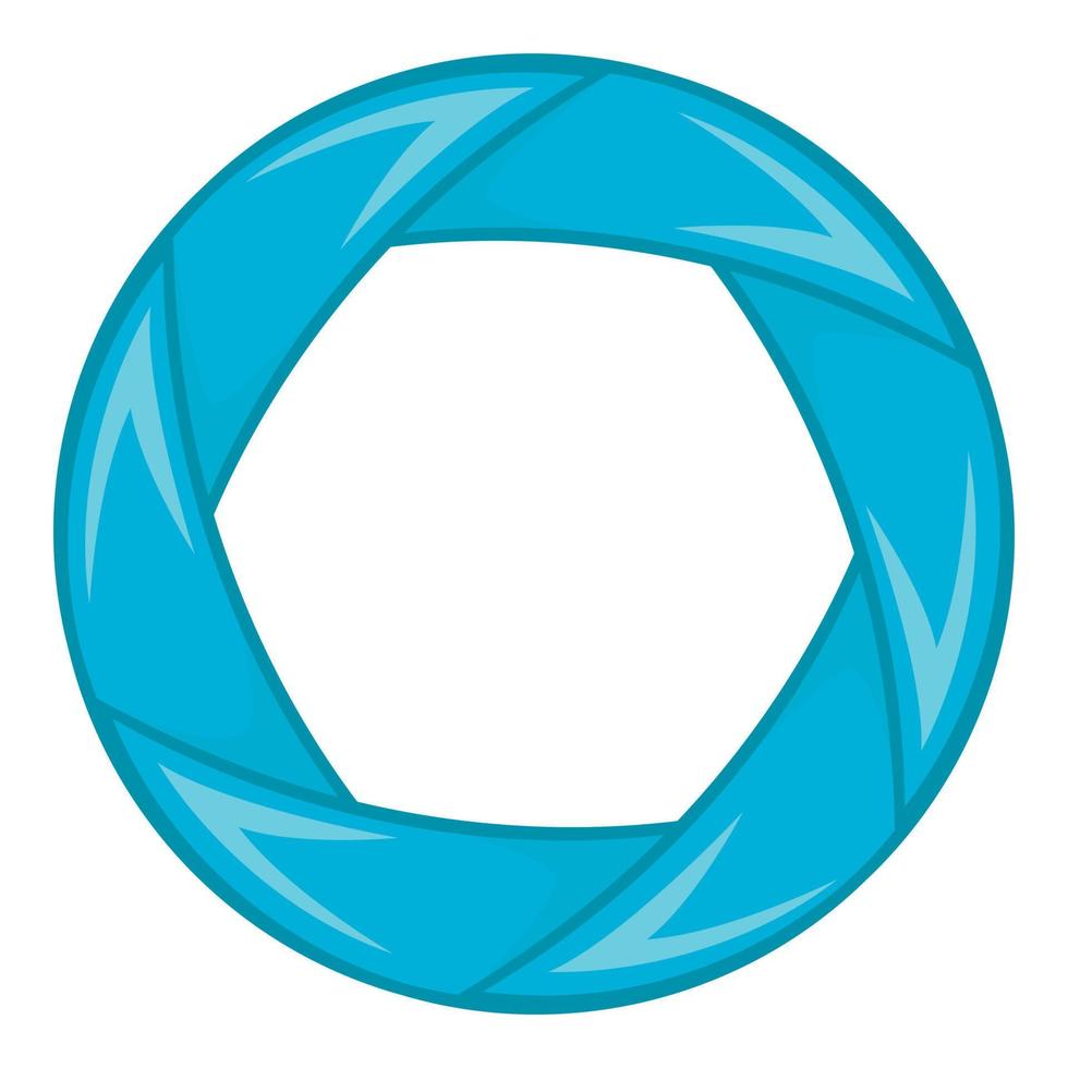 icône de l'obturateur bleu, style cartoon vecteur