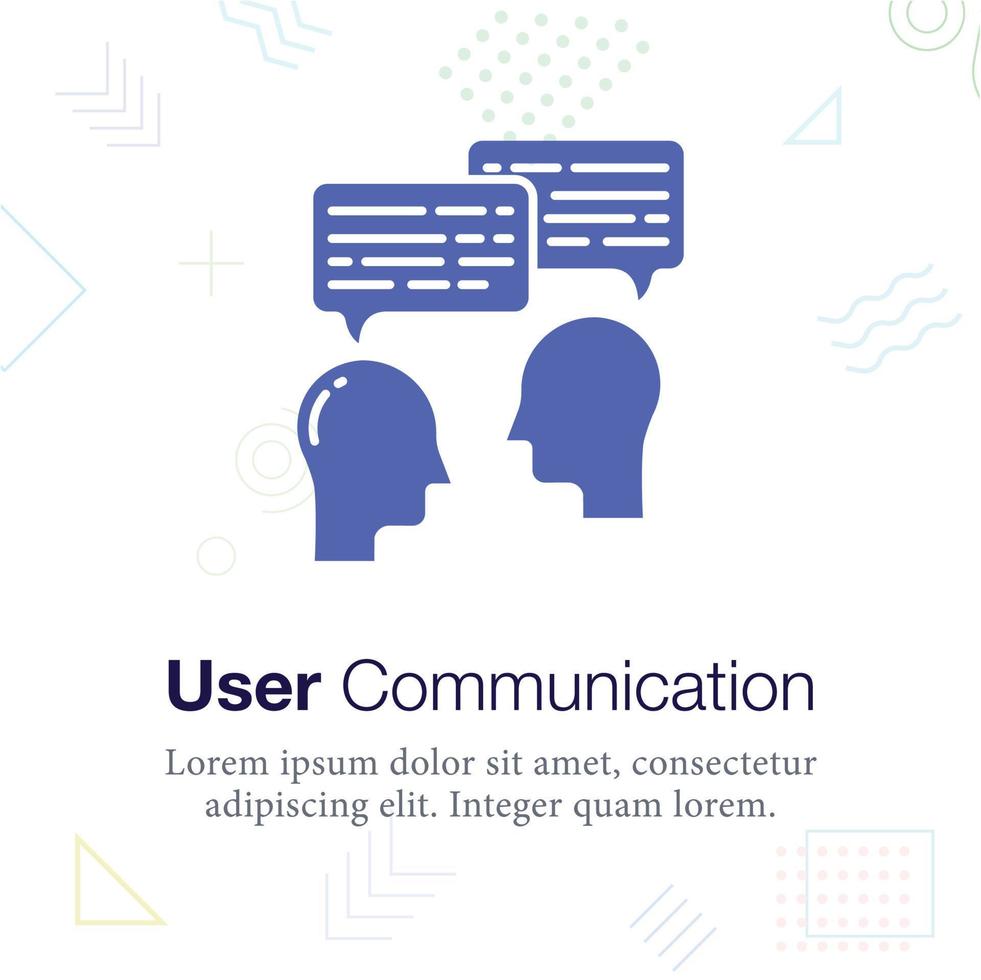 icône d'illustration vectorielle de communication utilisateur, liée à l'école et à l'éducation vecteur