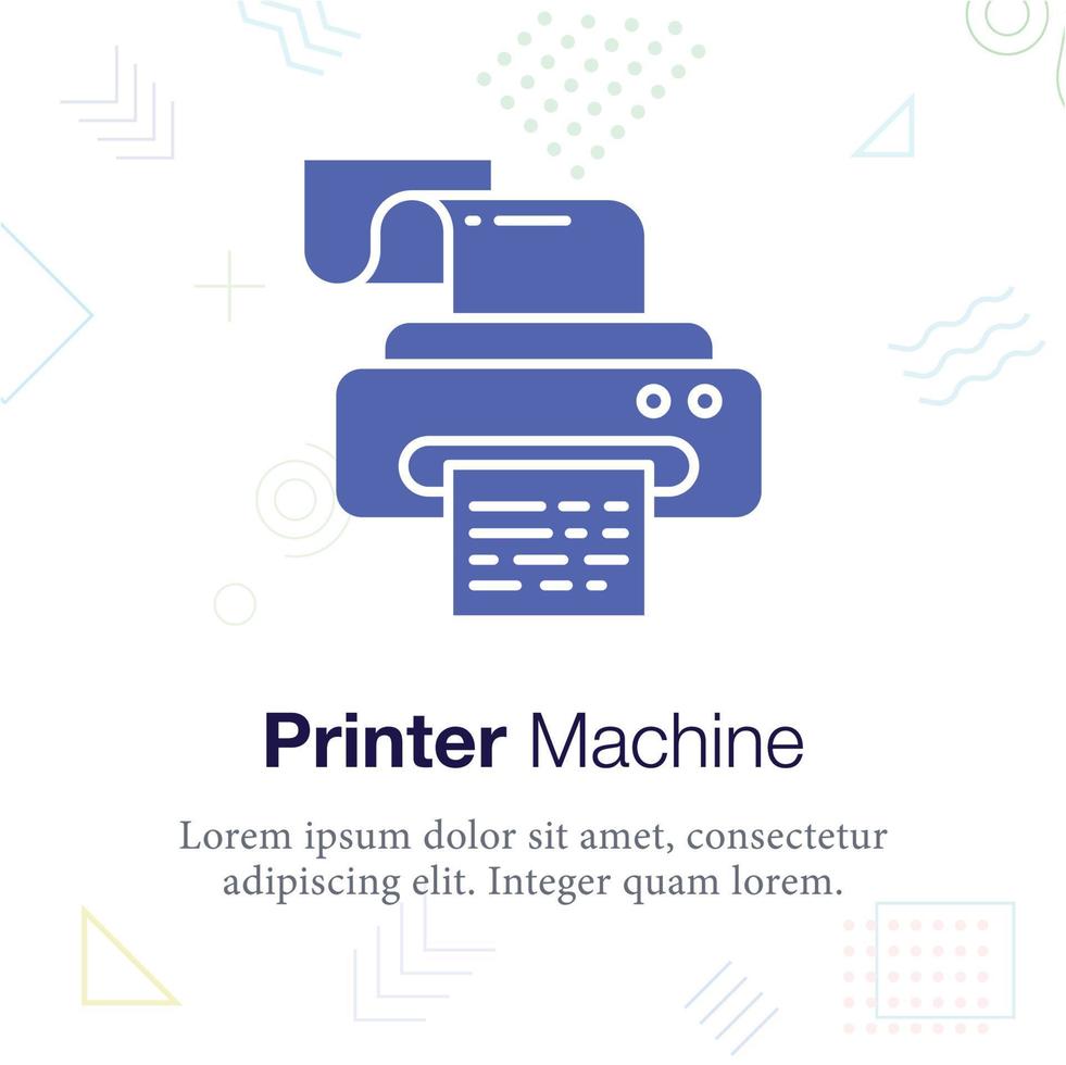 icône d'illustration vectorielle de machine d'imprimante, liée à l'école et à l'éducation vecteur