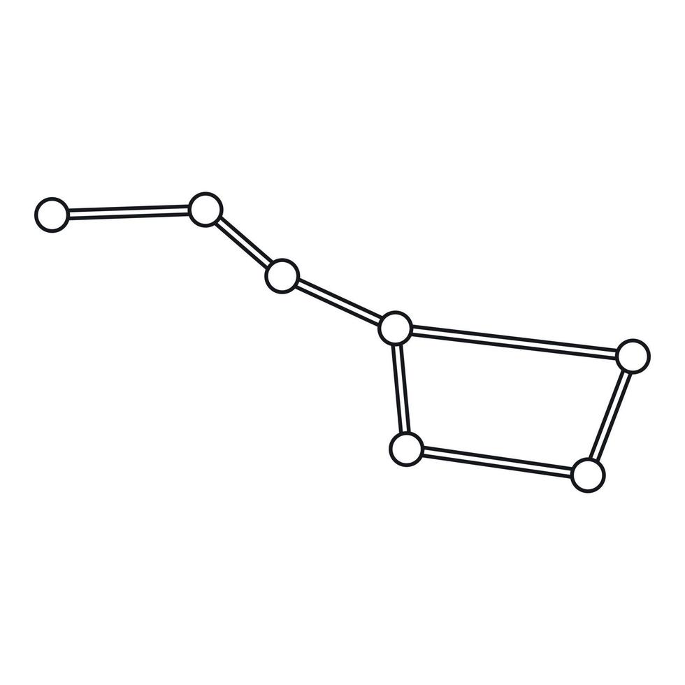 icône de la constellation de la grande ourse, style de contour vecteur