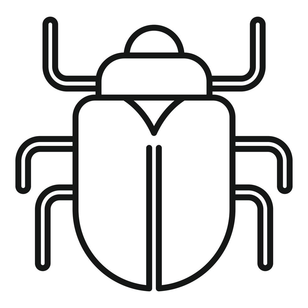 icône de scarabée d'art, style de contour vecteur