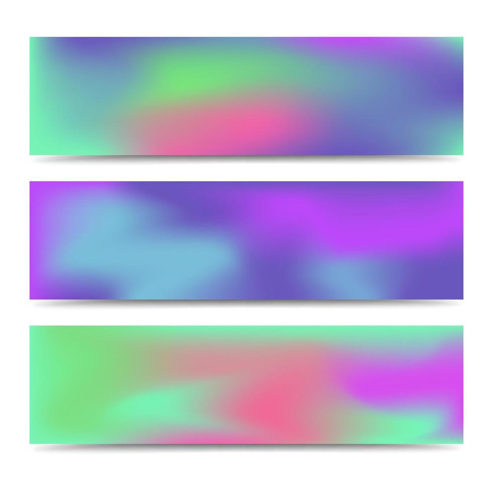 ensemble de bannières colorées dégradé flou abstrait lisse. fond multicolore créatif abstrait. illustration vectorielle vecteur