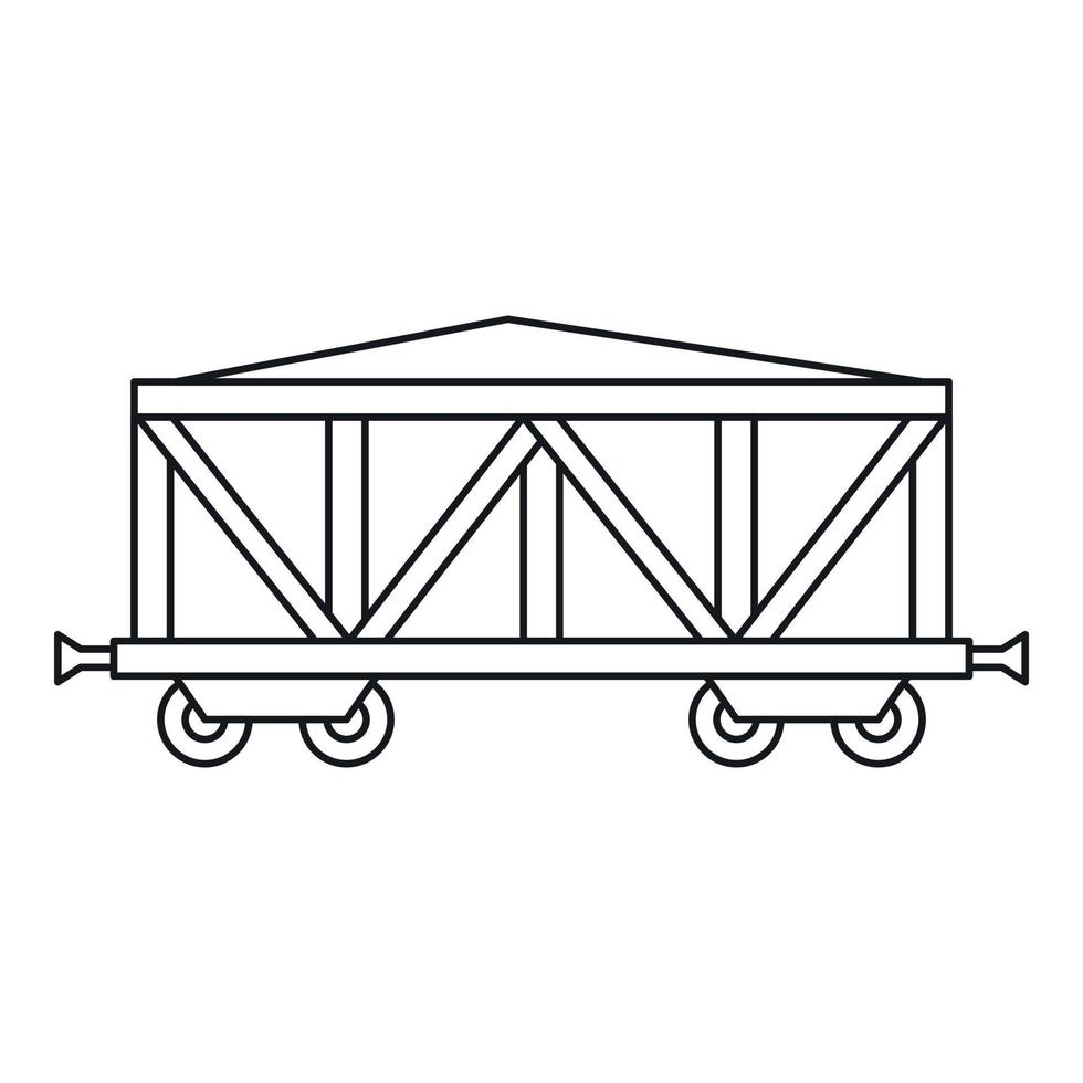 icône de wagon de fret, style de contour vecteur