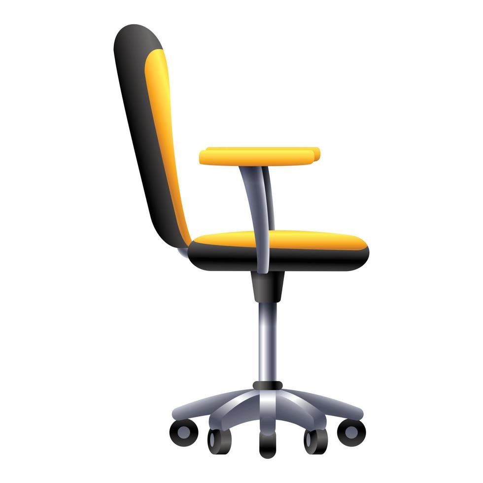 icône de chaise de bureau en or, style cartoon vecteur