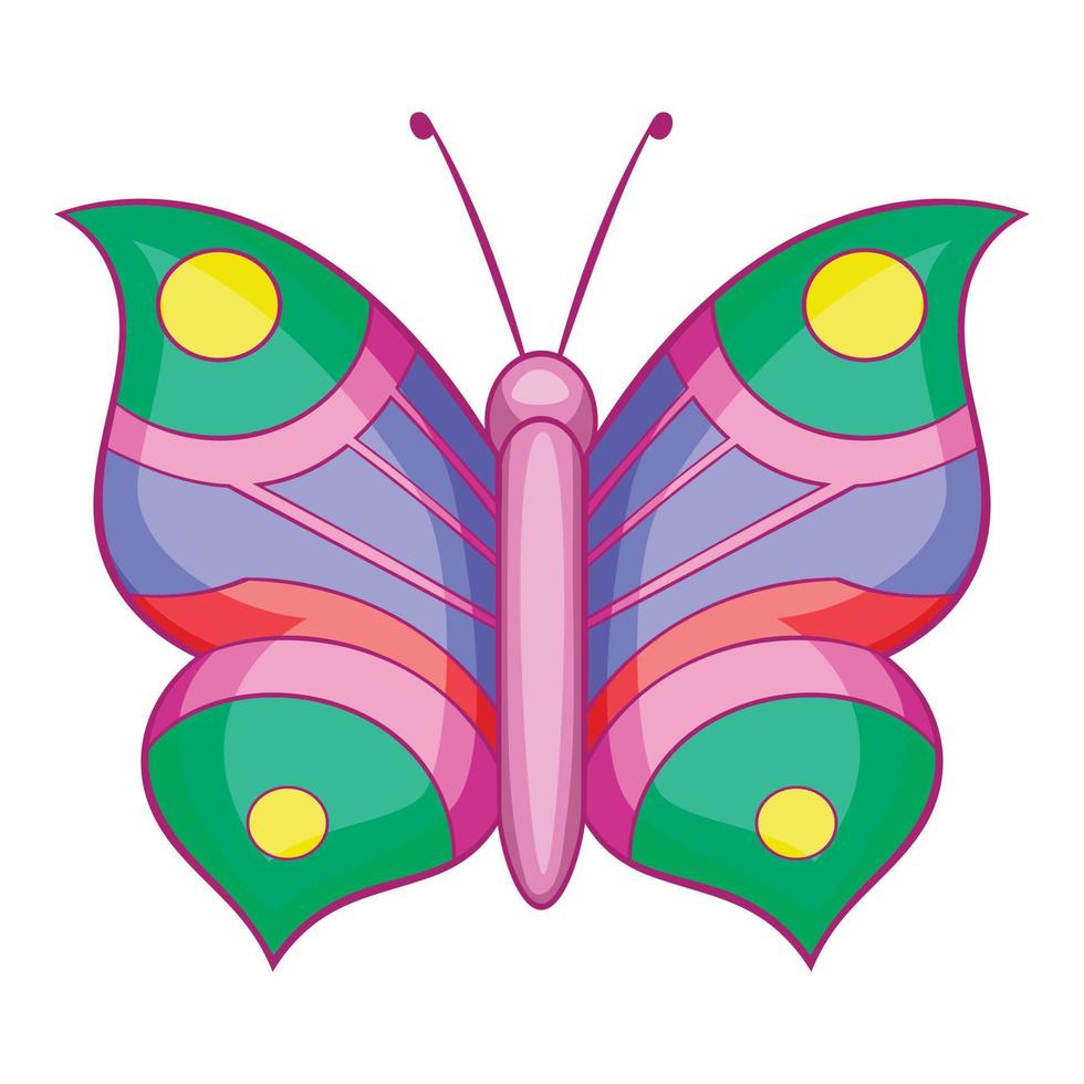 papillon avec motif sur l'icône de l'aile, style cartoon vecteur