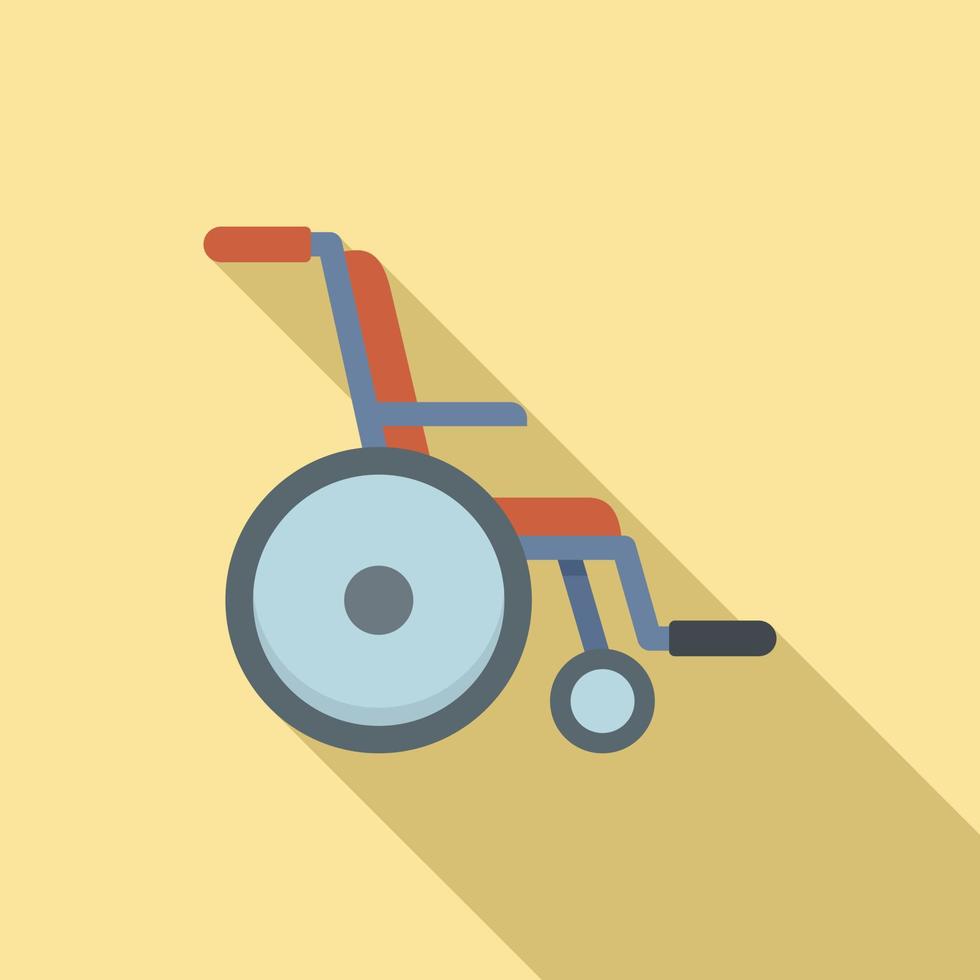 icône de fauteuil roulant de retraite, style plat vecteur