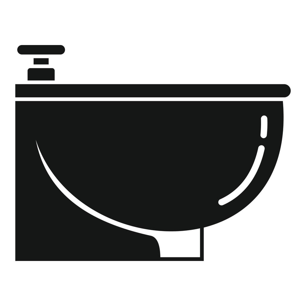icône de bidet de toilette, style simple vecteur