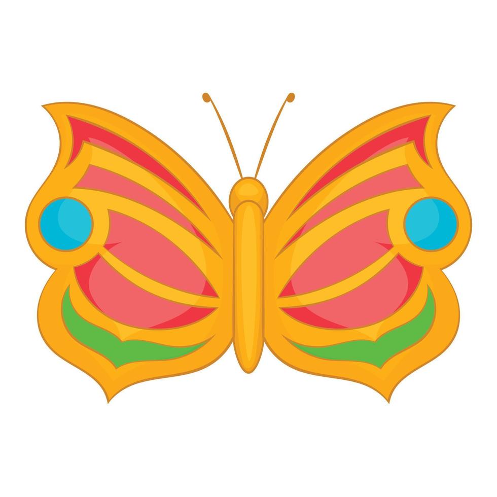 papillon avec cercle sur l'icône des ailes, style cartoon vecteur