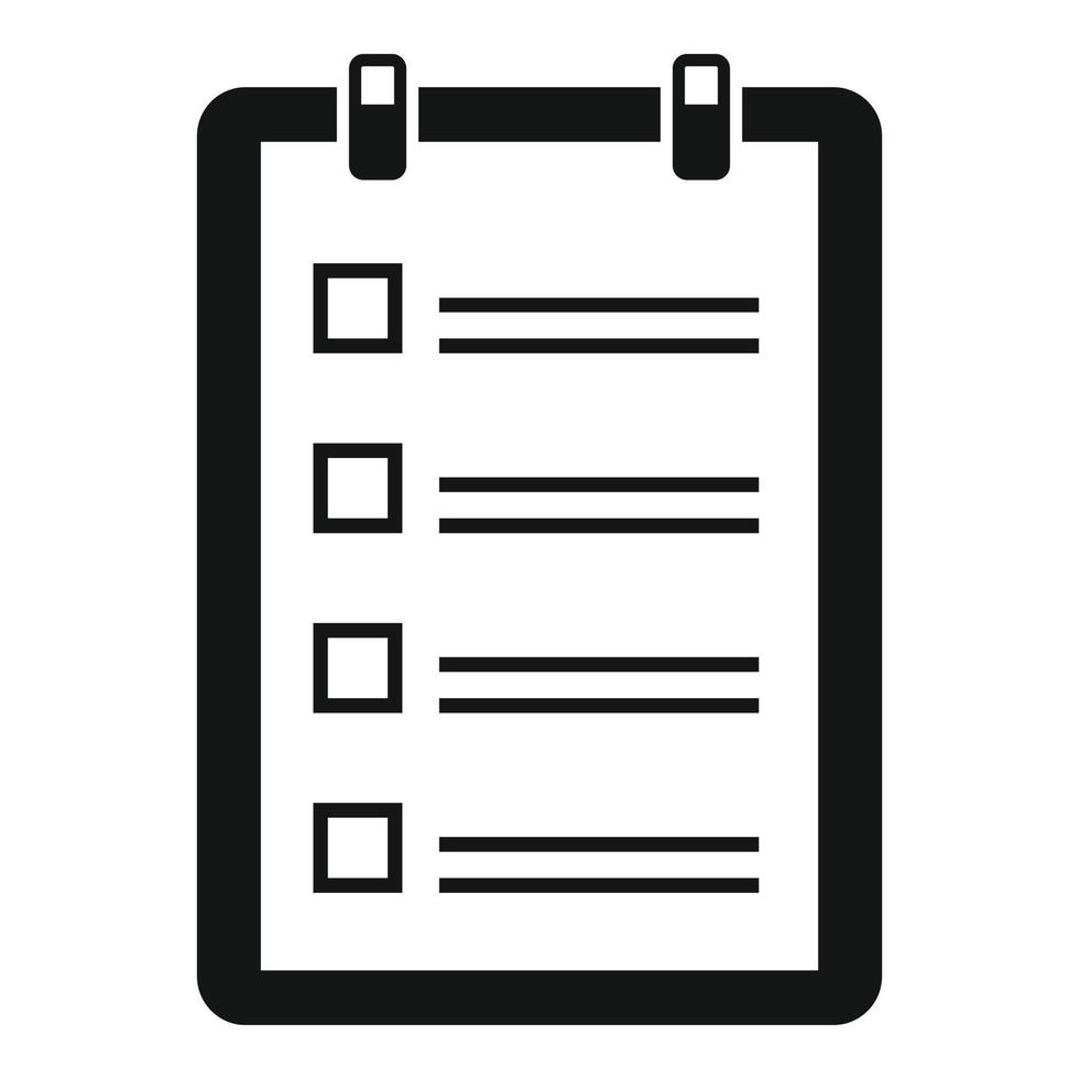 icône de broche de liste de tâches, style simple vecteur