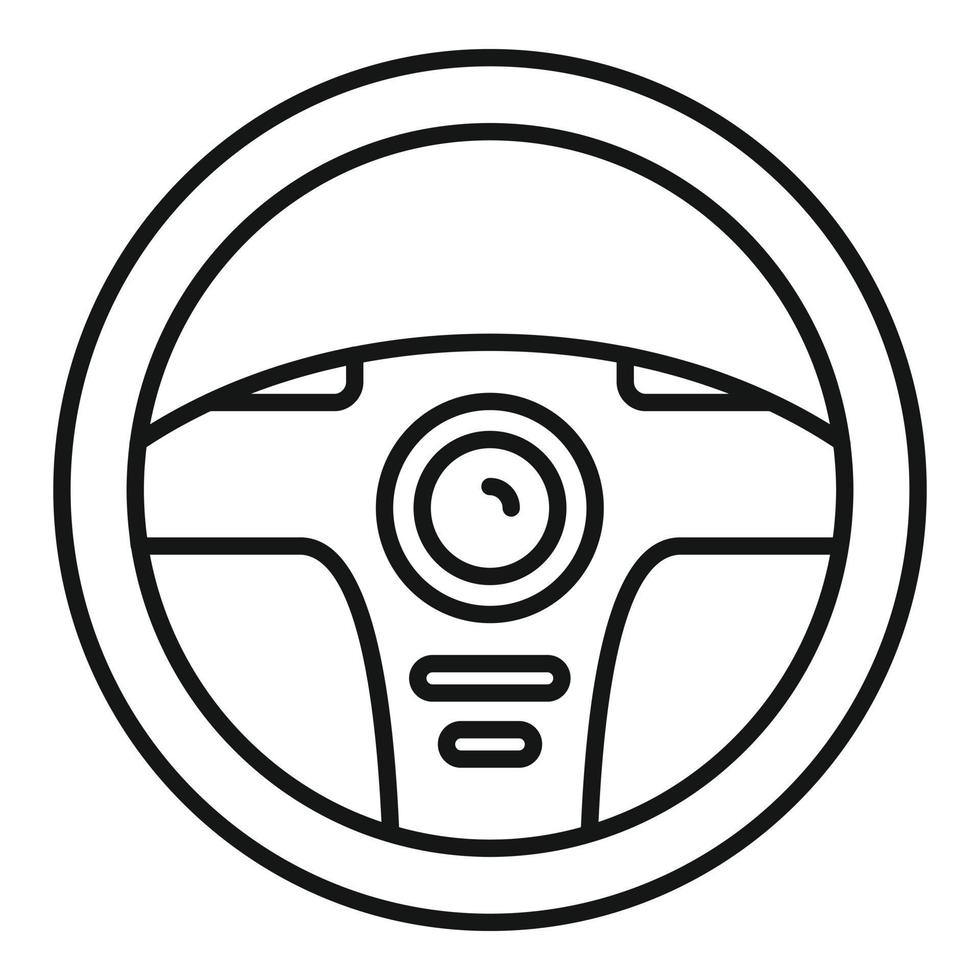 icône de volant de voiture, style de contour vecteur