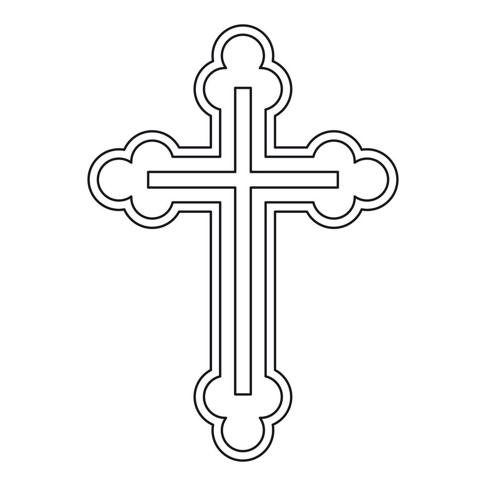 icône crucifix dans le style de contour vecteur