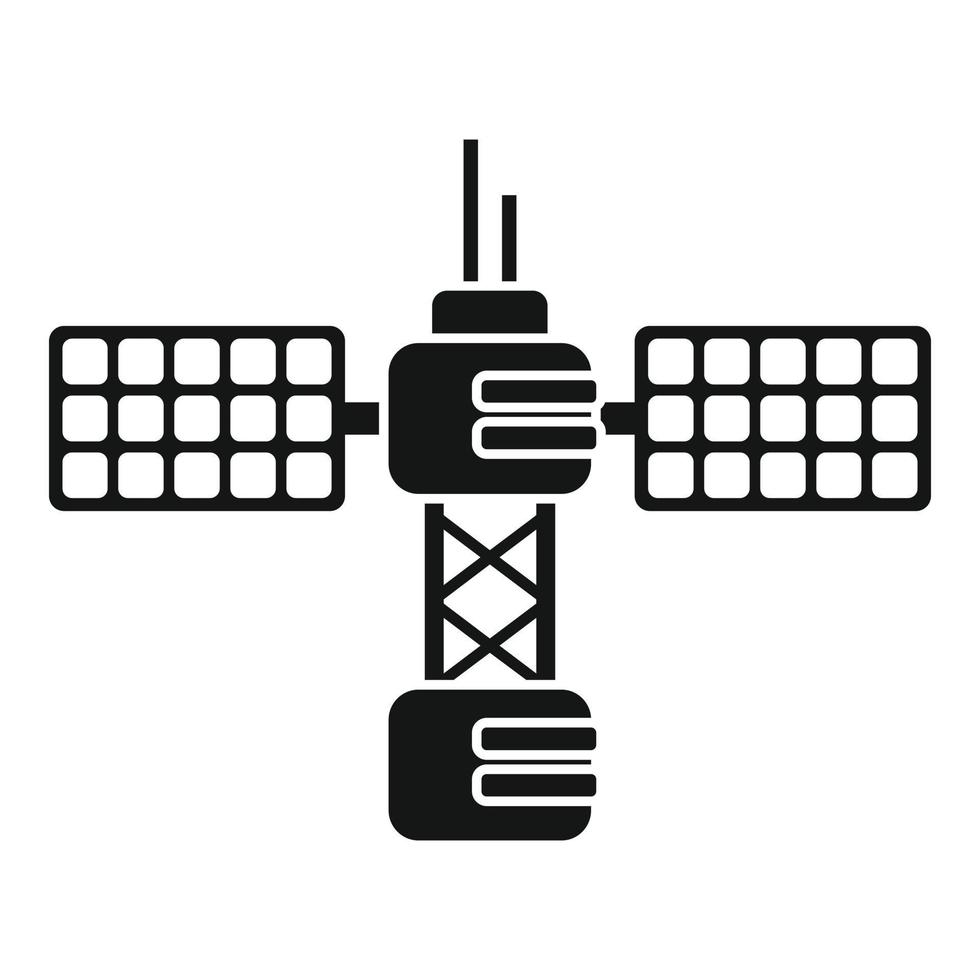 vecteur simple d'icône de station spatiale de panneau. vaisseau spatial satellite