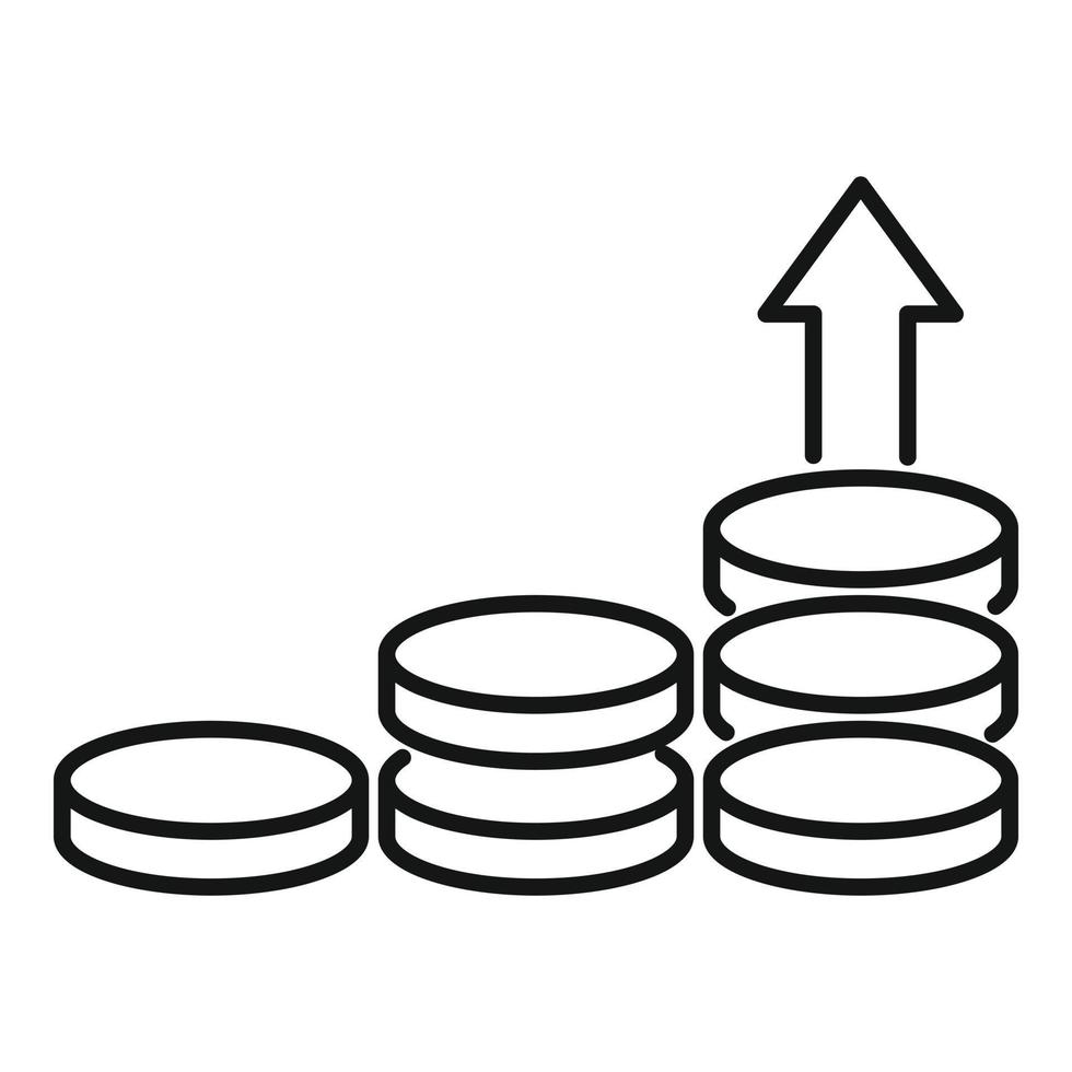 icône de montée d'argent de courtier, style de contour vecteur