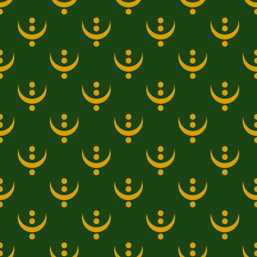 motif géométrique sans couture avec lune dorée sur fond vert foncé. impression vectorielle pour fond de tissu vecteur