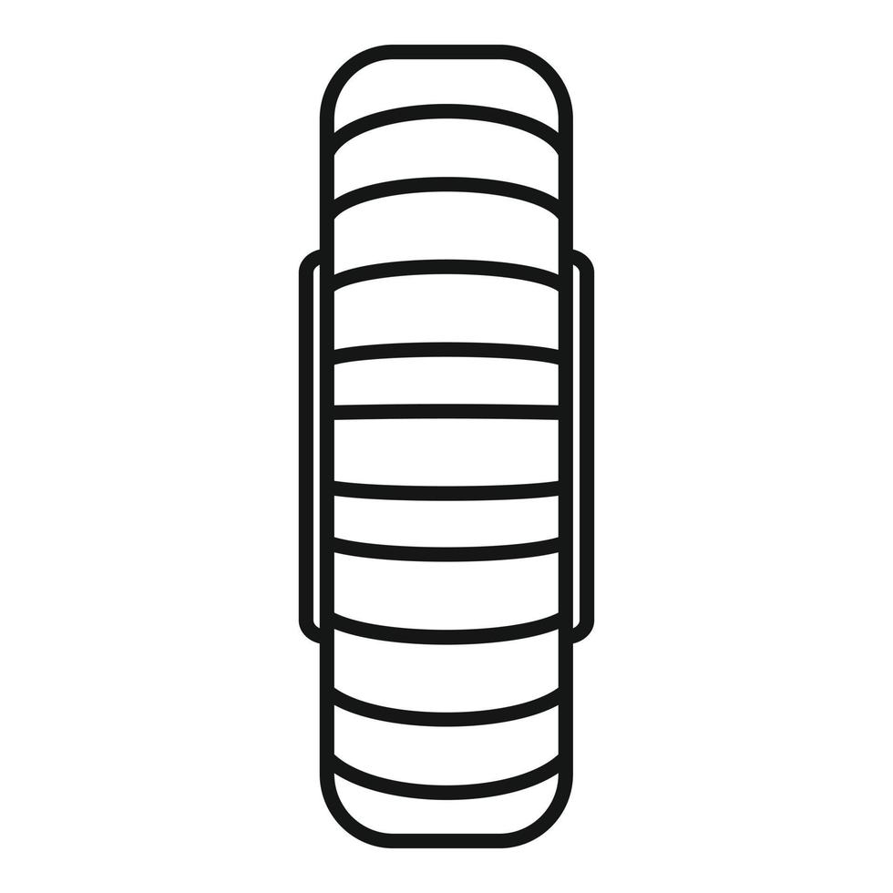 icône de roue de secours, style de contour vecteur