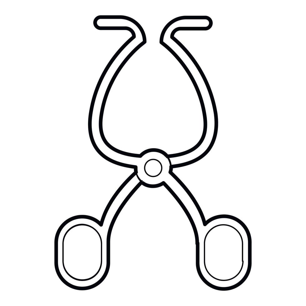 icône de ciseaux chirurgicaux, style de contour vecteur