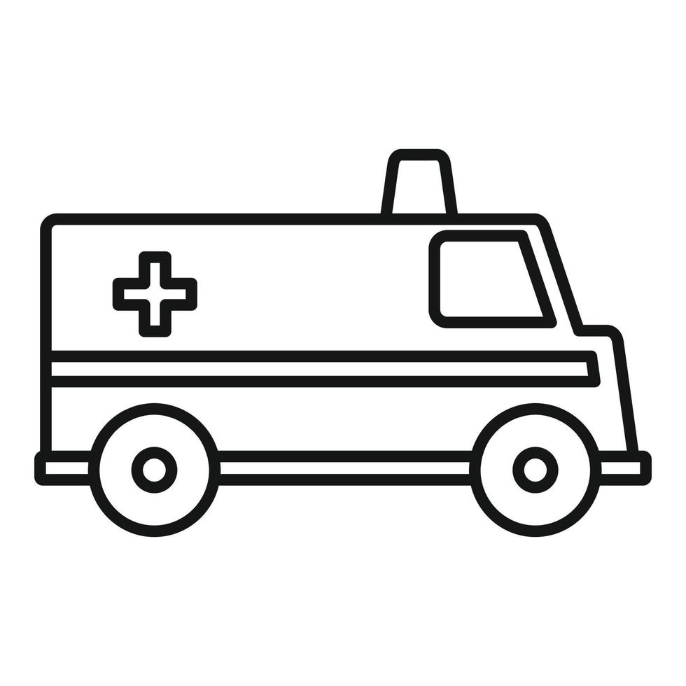 icône de voiture d'ambulance, style de contour vecteur