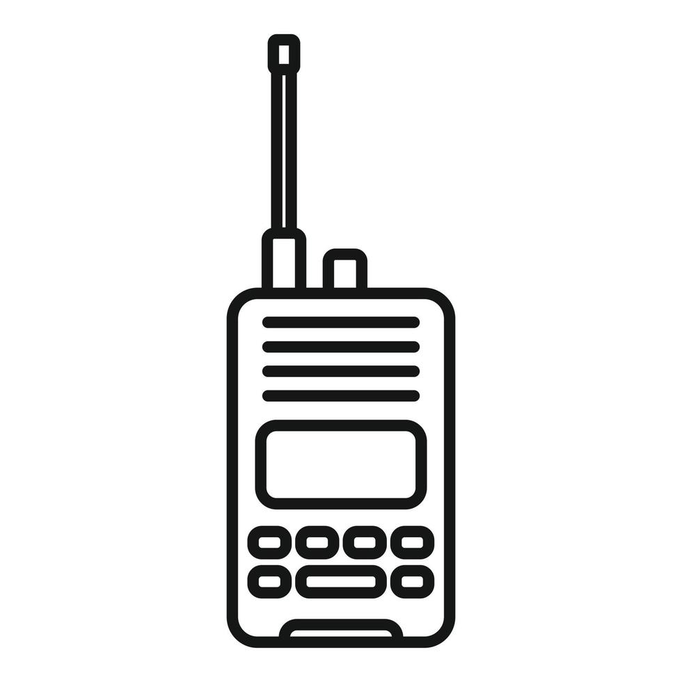 icône de talkie-walkie radio, style de contour vecteur