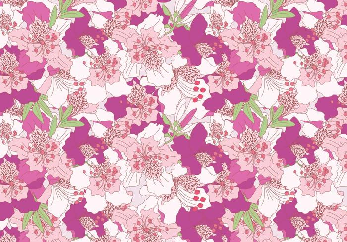 Vector Pattern rhododendron rose